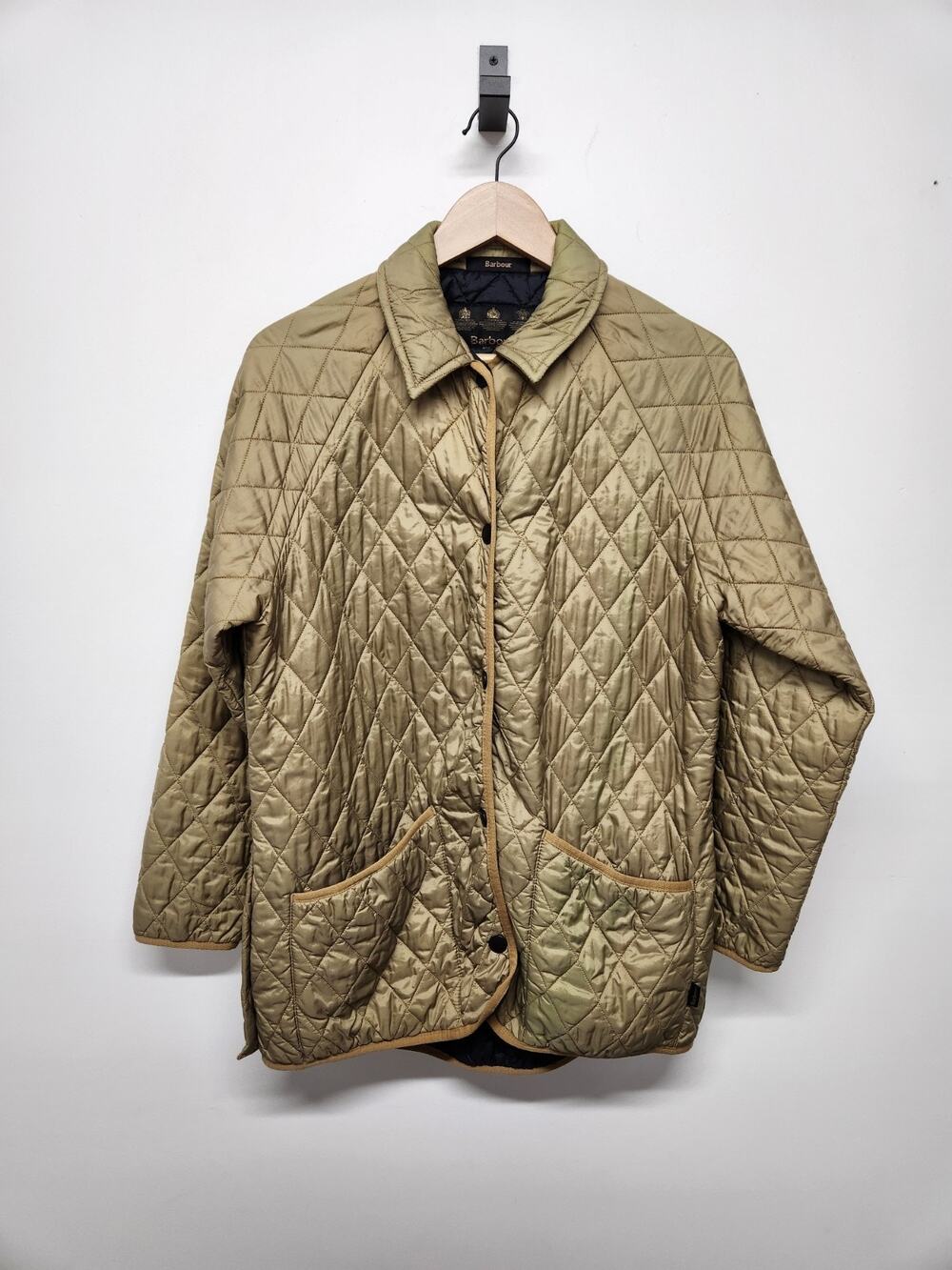 Barbour Women's Teesdale Quilted Jacket, Measured 10-12 Lg, Golden **Discolored